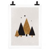 Poster Orara Studio - Kerstboom met Sterren 