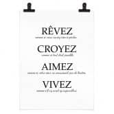 Poster Rêvez croyez aimez vivez 