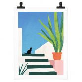 Poster Schwarze Katze in Griechenland - Rivers 