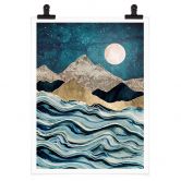 Poster SpaceFrog Designs - Bleu Indigo 