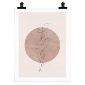 Poster The Miuus Studio - Line Art - Pflanze vor Vollmond 