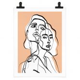 Poster Line Art Porträt von zwei Frauen - Treechild 
