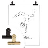 Poster Yoga - Posture sur les mains - Line Art 