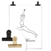 Poster Yoga - Krieger - Line Art 