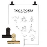 Plakat - Yoga Poses - Line Art 