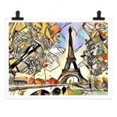 Poster Zamart - Kandinsky trifft Paris Eifelturm 