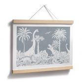 Poster Im Land der Dinosaurier - Blau - Kikki Belle 