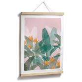 Poster Botanische Illustration in Grün und Rosa - Goed Blauw 