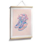 Poster Pastell Sneaker mit Blumen Kawaii - Hashimoto 