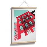 Poster Rote Fassade mit Feuertreppe in New York - Heemskerk 