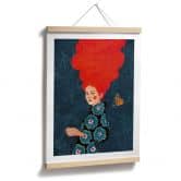 Poster Frau im Blumenkleid mit Schmetterling - Hülya 