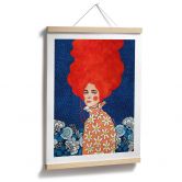 Poster Frau mit rotem Haar und Blüten - Hülya 