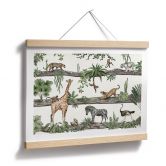 Poster fürs Kindzimmer - Afrikanische Tiere im Dschungel - Kikki Belle 