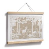 Poster Herbstlicher Wald mit Hirschen und Füchsen - Braun - Kikki Belle 
