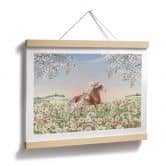 Heste i blomsterengen plakat - Kikki Belle 
