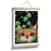 Poster fürs Kinderzimmer - Süße Katze im Busch - Korenkova 