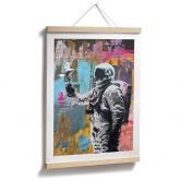 Plakat astronaut med due | collagekunst til stuen - Kuryliuk 