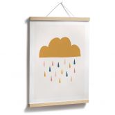 Poster für Kinder - Fröhlicher Regen in Pastelltönen - Menina Lisboa 