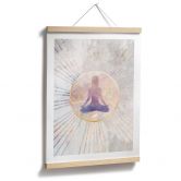 Plakat med lotusstilling - Meditation i det gyldne lys - Manovski 