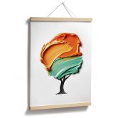 Poster Baum mit oranger und grüner 3D-Krone - Mielu 