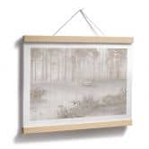 Poster Wald am See im Nebel in Beige - Ms Tiff 