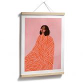 Poster Frau mit orangefarbener Decke - Müller 