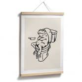 Poster Attendre aux toilettes - Illustration humoristique de grenouille - Royle 