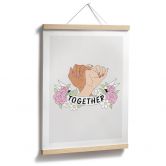 Poster Together Sisterhood Floral Hände 