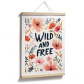 Poster Wild and free mit Aquarell-Blumen - Treechild 