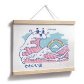 Poster Kawaii Welle mit Regenbogen und Berg Fuji - Trinidad 