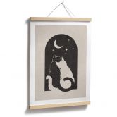 Animal Poster Two cats in the moonlight - Tunaboylu 