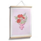Poster Venuszeichen mit Blumen 