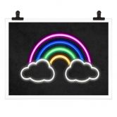 Poster Arc-en-ciel - néon 