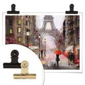 Poster Roter Schirm in Paris Aquarell 