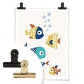Plakat - Kubistika - Farverige fisk 