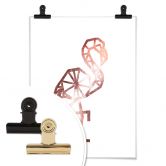 Poster Origami Flamingo - Kupfer-Optik 