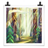 Poster Enchanted forest in the light - DigitalArtsi 