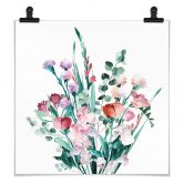 Plakat Wildflowers Bouquet in Spring - Goed Blauw - Square 