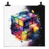 Poster Heine - Magischer Zauberwürfel - Rubik's Cube - Quadratisch 