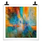 Poster Urbanes Licht in Blau und Orange - Schmucker - Quadratisch 