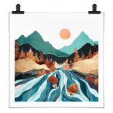 Poster Berg Land Fluss - SpaceFrog Designs 
