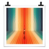 Poster Frau vor der Regenbogen-Kulisse - Taudalpoi - Quadratisch 