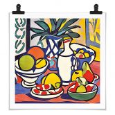 Poster Milch und Obst - Inspiriert von Matisse - Zamart - Quadratisch 