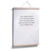 Poster Auf einer Skala von eins bis neun 