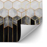 Selbstklebende Küchenrückwand Fredriksson - Hexagone: Schwarz und Grau 
