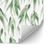 Self-adhesive kitchen splashback branches with green leaves - UN Designs 