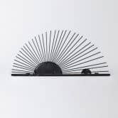 Wandregal Hängeregal Sonnenaufgang - Aus Holz und Metall - 58x28x9 cm 