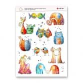 Sticker Couple d'animaux colorés - Hagenmeyer 