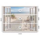 Fototapete Fensterblick Strand Meer Natur 