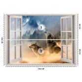 Fototapete Fensterblick Wolf Tier Natur Abstrakt 
